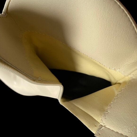 Ankle Bootie Women's Size 35 US 4. 5 Polyurethane Cream Zipper Pointed Toe - Picture 5 of 16